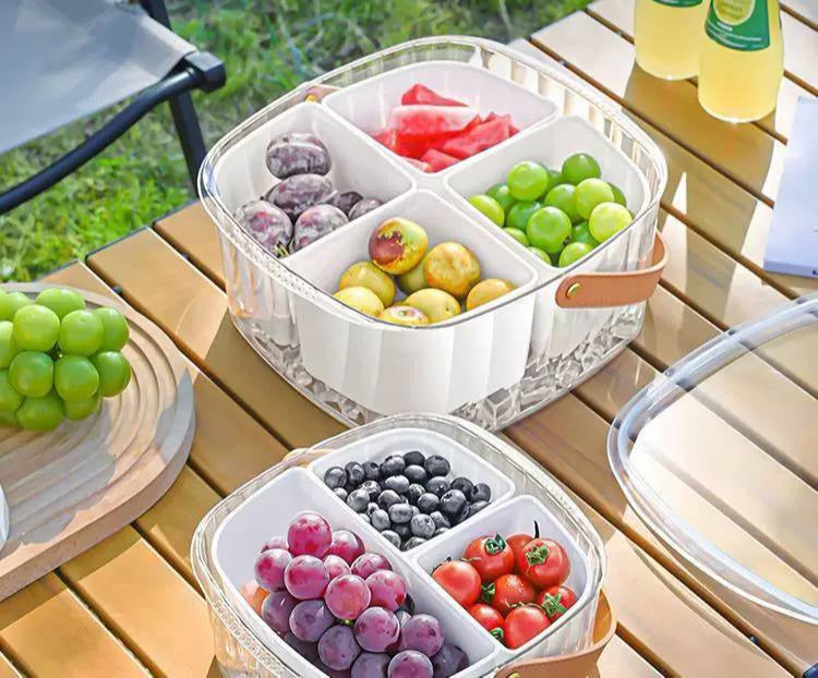 طبق فواكه وتسالي أكريلك بغطاء – ضيافة راقية وأناقة على سفرتك