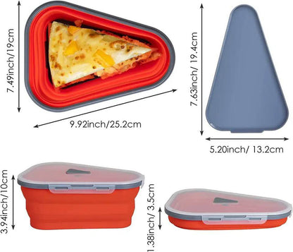 علبة حفظ البيتزا السيليكون 🍕 – 5 دور | بغطاء محكم الغلق | تدخل المايكرويف ❤️ 