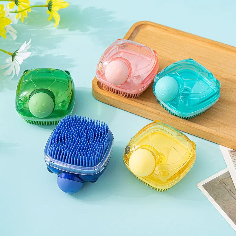 🛁 ليفة استحمام سيليكون شكل سلحفاة – استرخاء ونظافة في منتج واحد