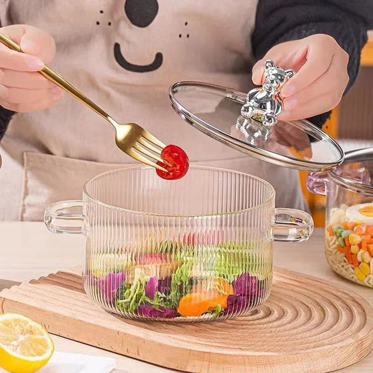 حلة بيركس حراري بإطار ومقبض دبدوب معدني – تتحمل الحرارة حتى 150° درجة