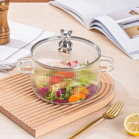 حلة بيركس حراري بإطار ومقبض دبدوب معدني – تتحمل الحرارة حتى 150° درجة