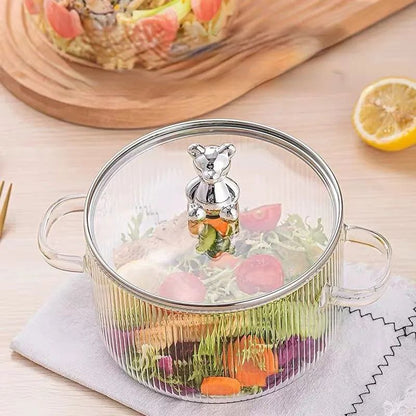 حلة بيركس حراري بإطار ومقبض دبدوب معدني – تتحمل الحرارة حتى 150° درجة