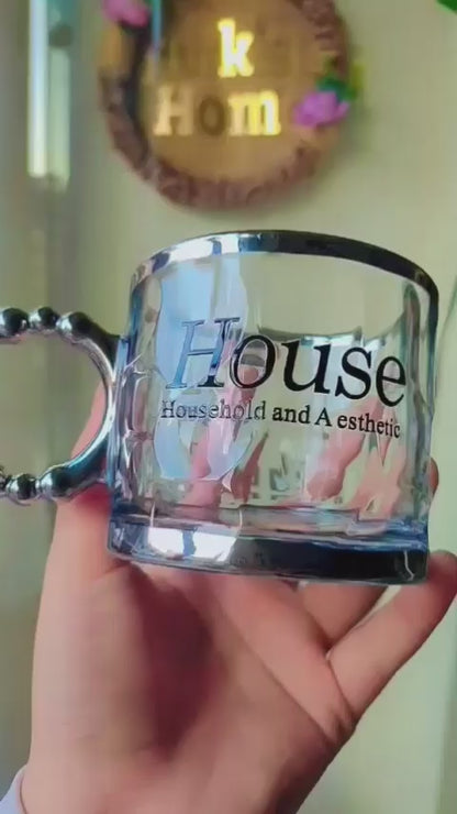 ☕ مج بايركس ماركة House – تصميم بابلز سيلفر أنيق وفاخر ✨