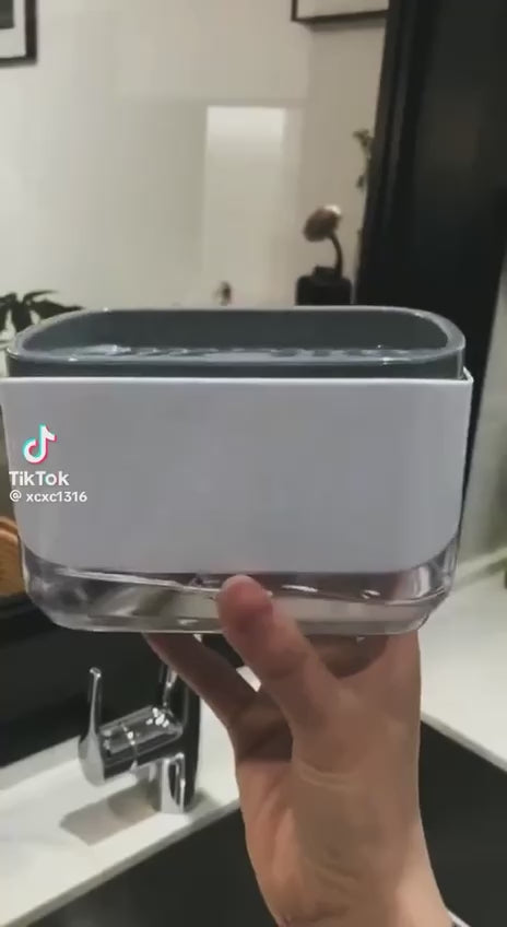 ديسبنسر صابون متعدد الوظائف – الشكل الأحدث | خامة أكريليك + إسفنجة + قاعدة مطاطية 🧽💧