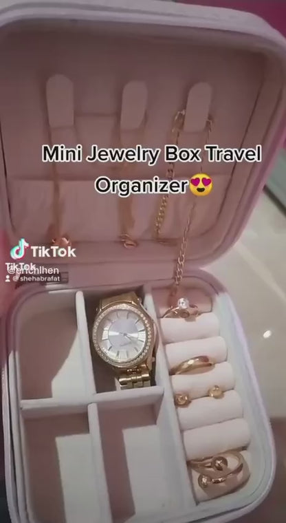 منظم إكسسوارات ميني – جلد أنيق وسهل الحمل | مثالي للسفر والتنظيم اليومي 💍👜
