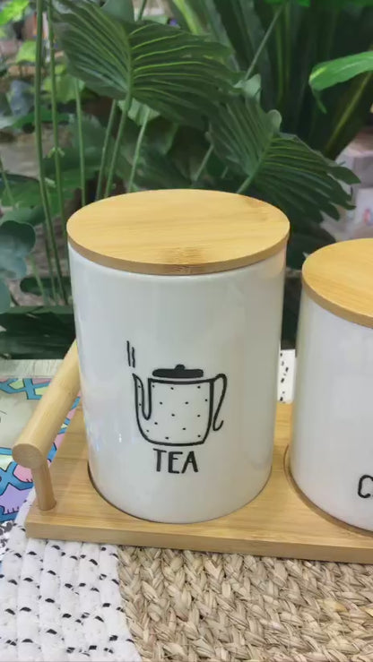 🎊 طقم كوفي – تصميم فاخر ☕ خامة بورسلين × بامبو = شياكة عملية تدوم