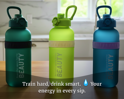 زجاجة مياه 1 لتر محكمة الغلق – خفيفة ومتينة للاستخدام اليومي والرياضة والسفر | تصميم عصري وأمان كامل من التسرب