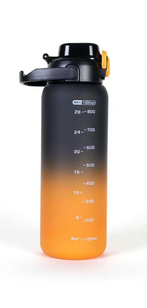 زجاجة مياه 1 لتر – تصميم أنيق وعملـي | زجاجة كبيرة مانعة للتسرب للاستخدام اليومي والرياضة والسفر