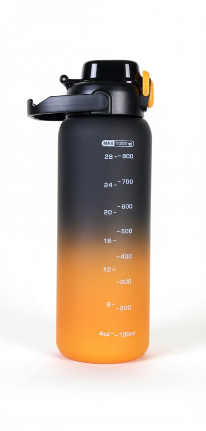 زجاجة مياه 1 لتر – تصميم أنيق وعملـي | زجاجة كبيرة مانعة للتسرب للاستخدام اليومي والرياضة والسفر